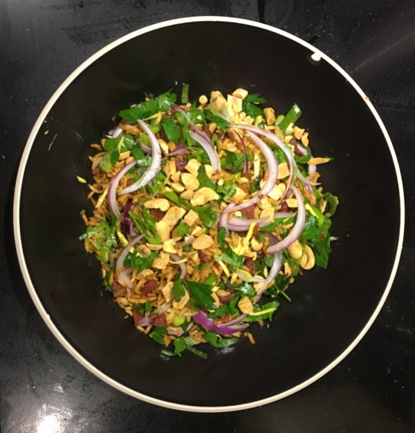 Laotian crispy rice salad
